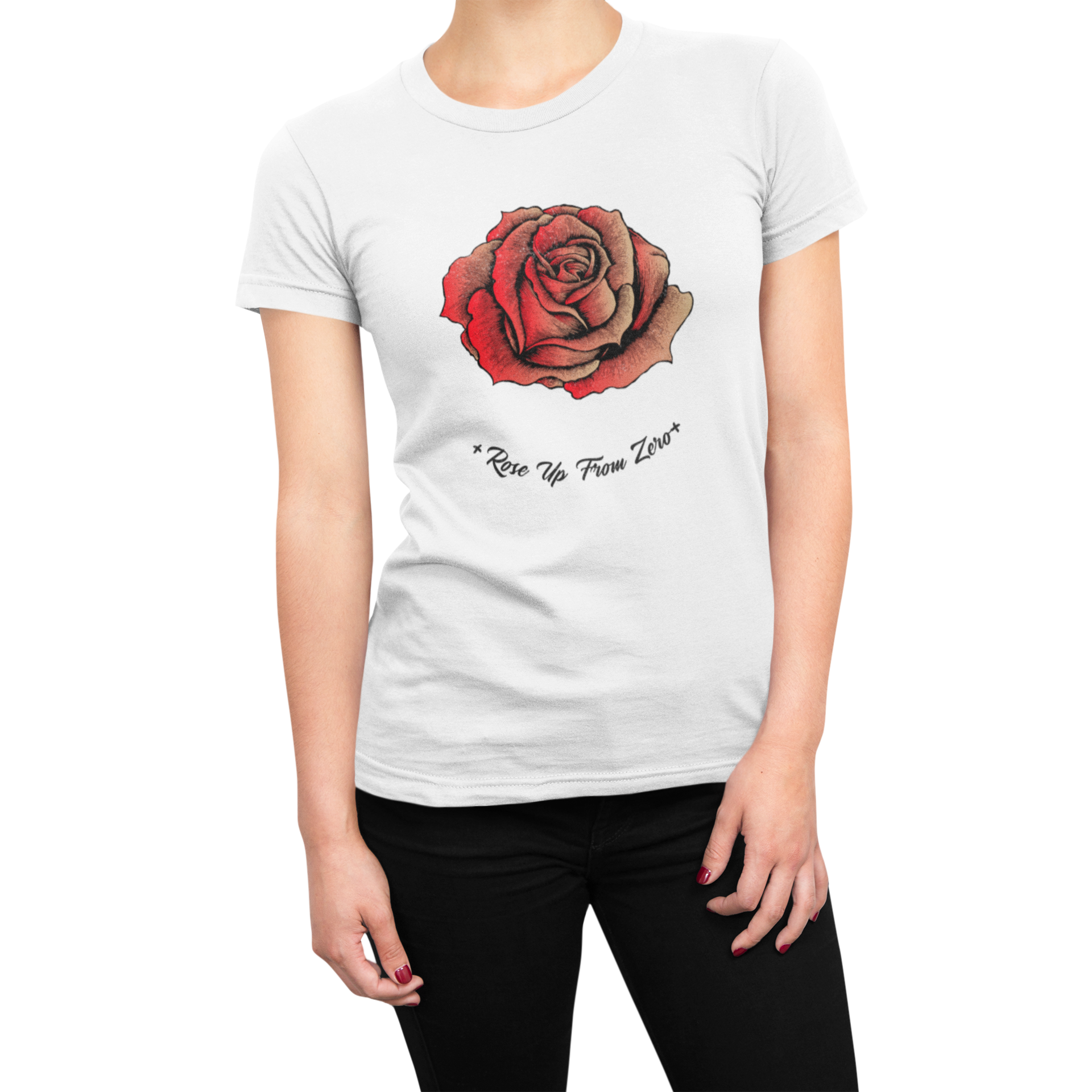 Rose Up From Zero White Tee