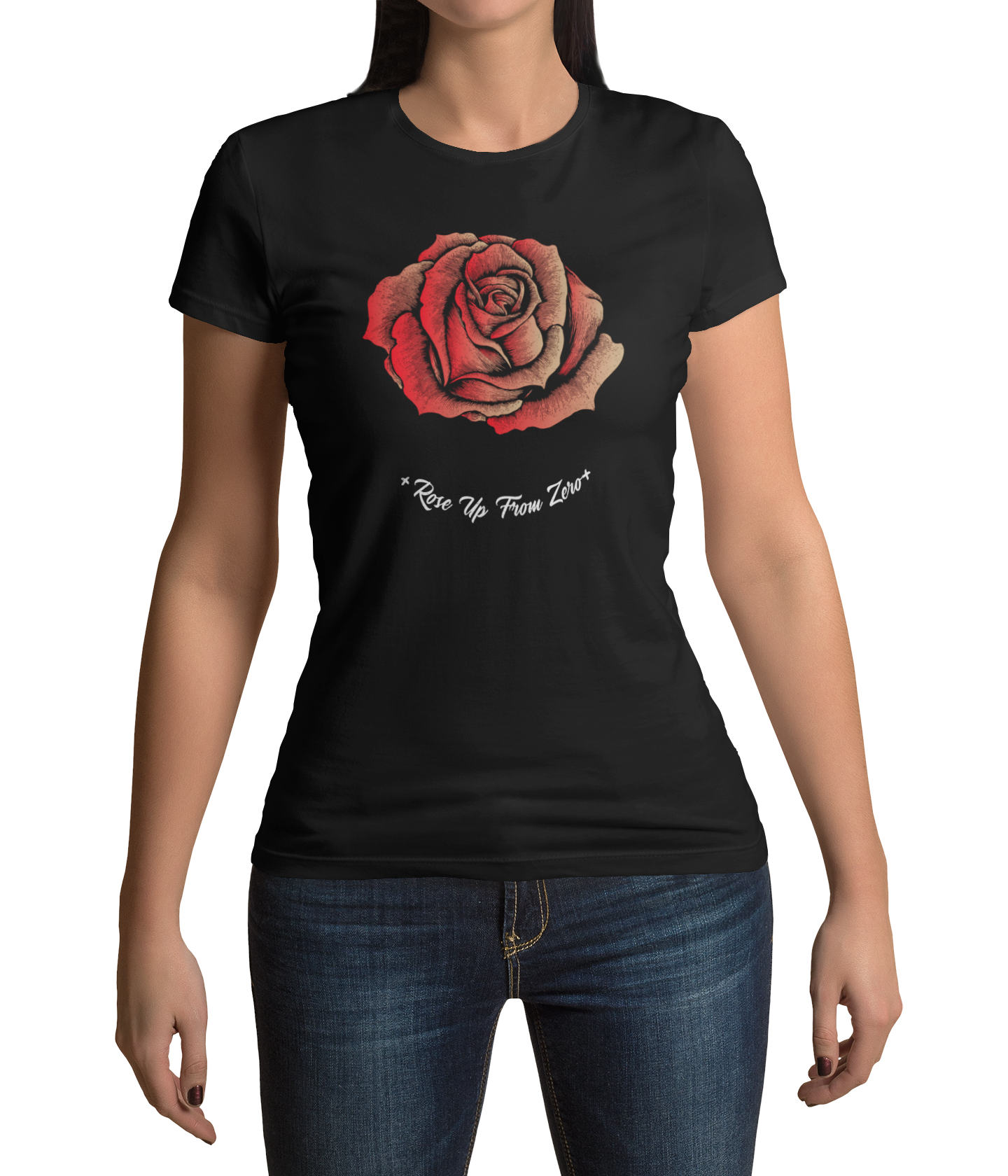 Rose Up From Zero Black Tee