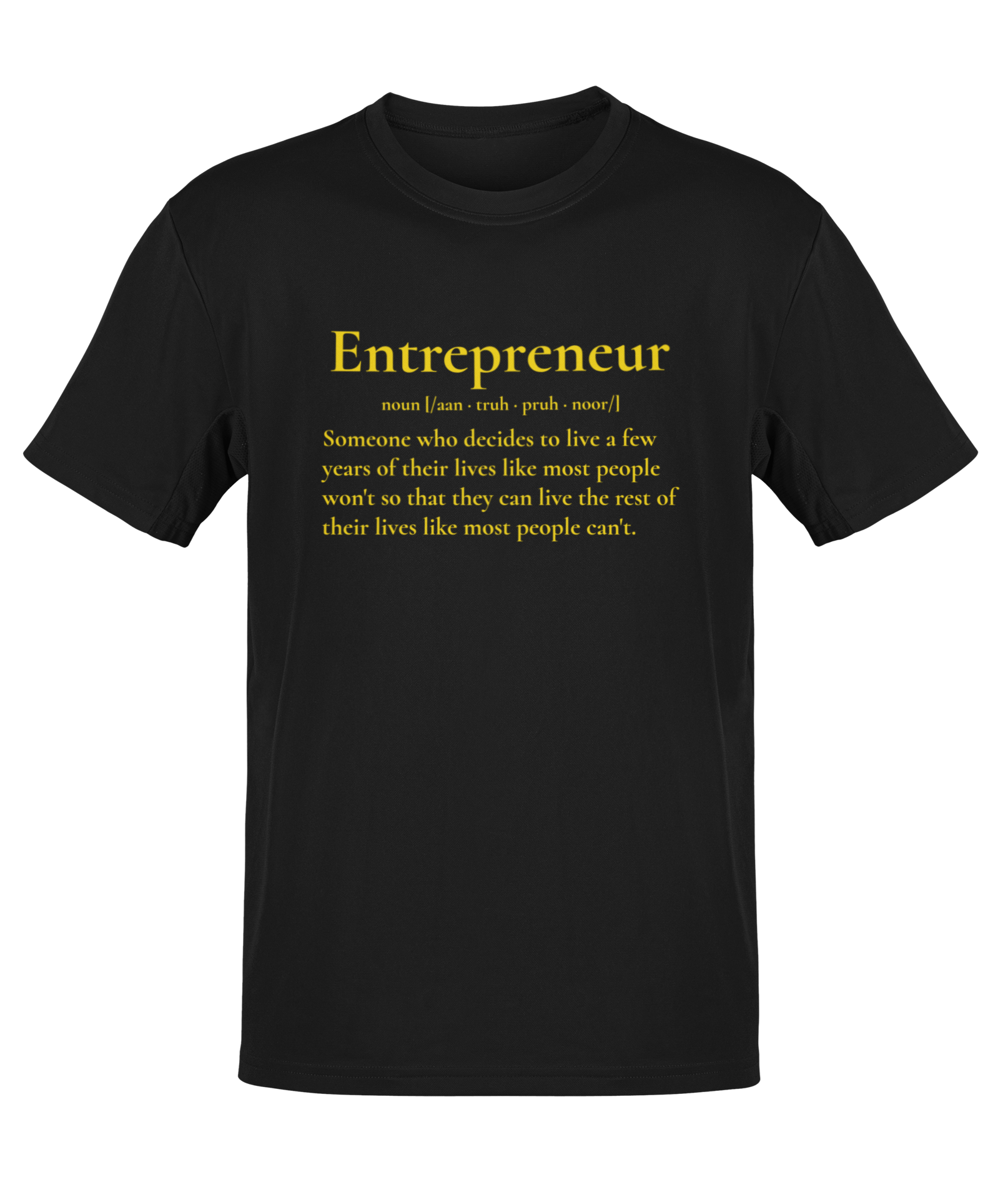 Entrepreneur Gold Print Definition Tee