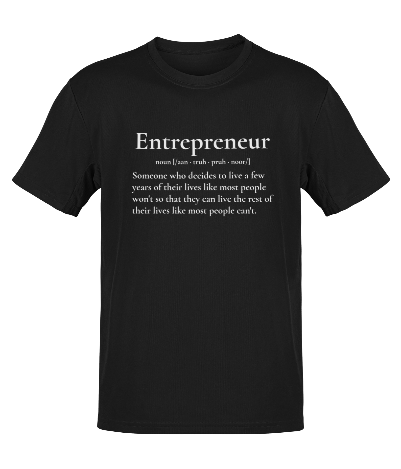 Entrepreneur White Print Definition Tee