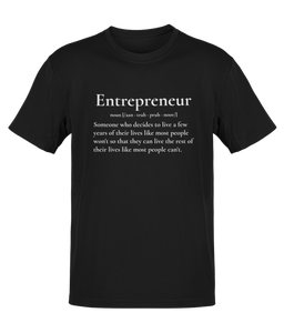 Entrepreneur White Print Definition Tee