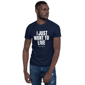 I Just Want to Live White Print Tee