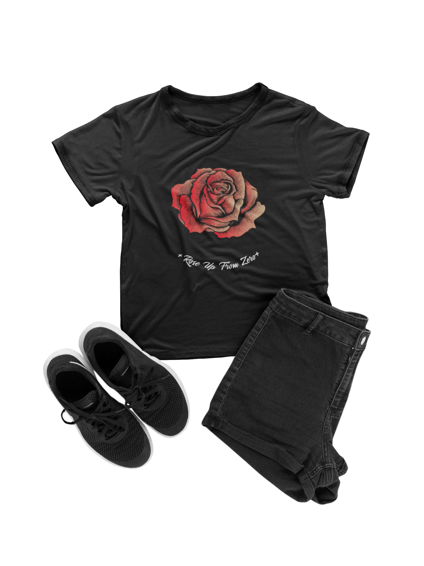 Rose Up From Zero Black Tee