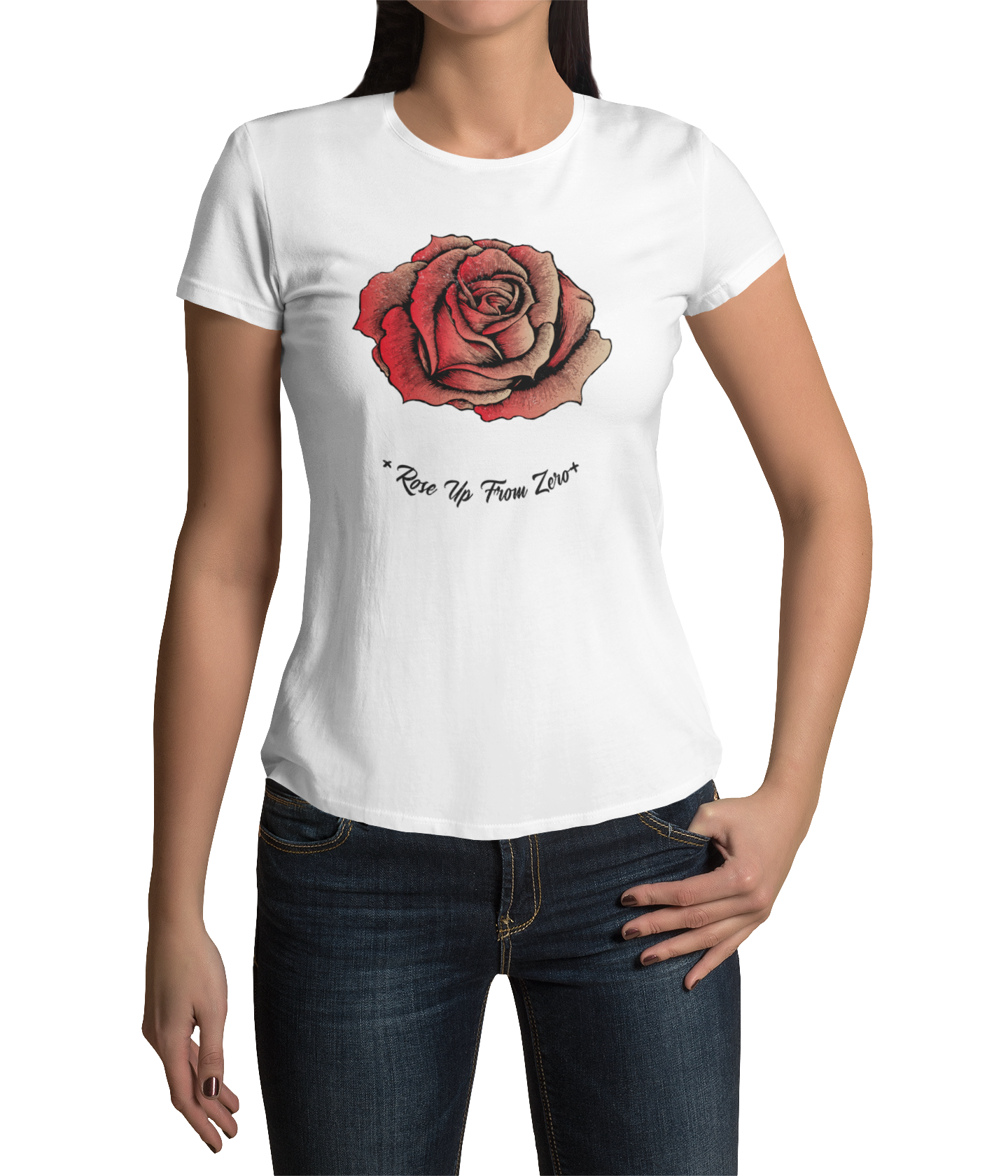 Rose Up From Zero White Tee