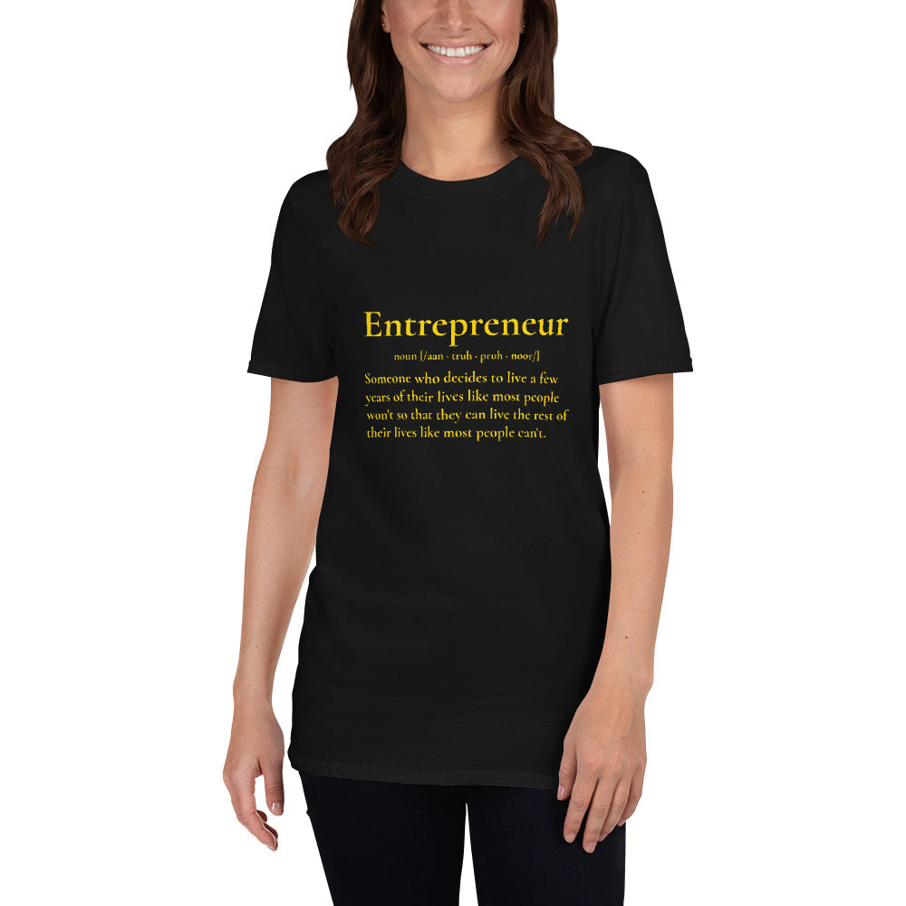 Entrepreneur Gold Print Definition Tee