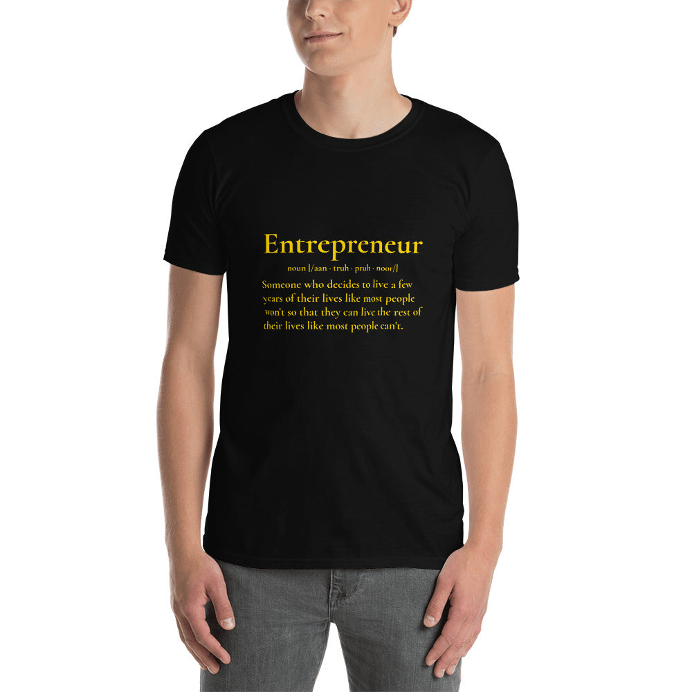 Entrepreneur Gold Print Definition Tee