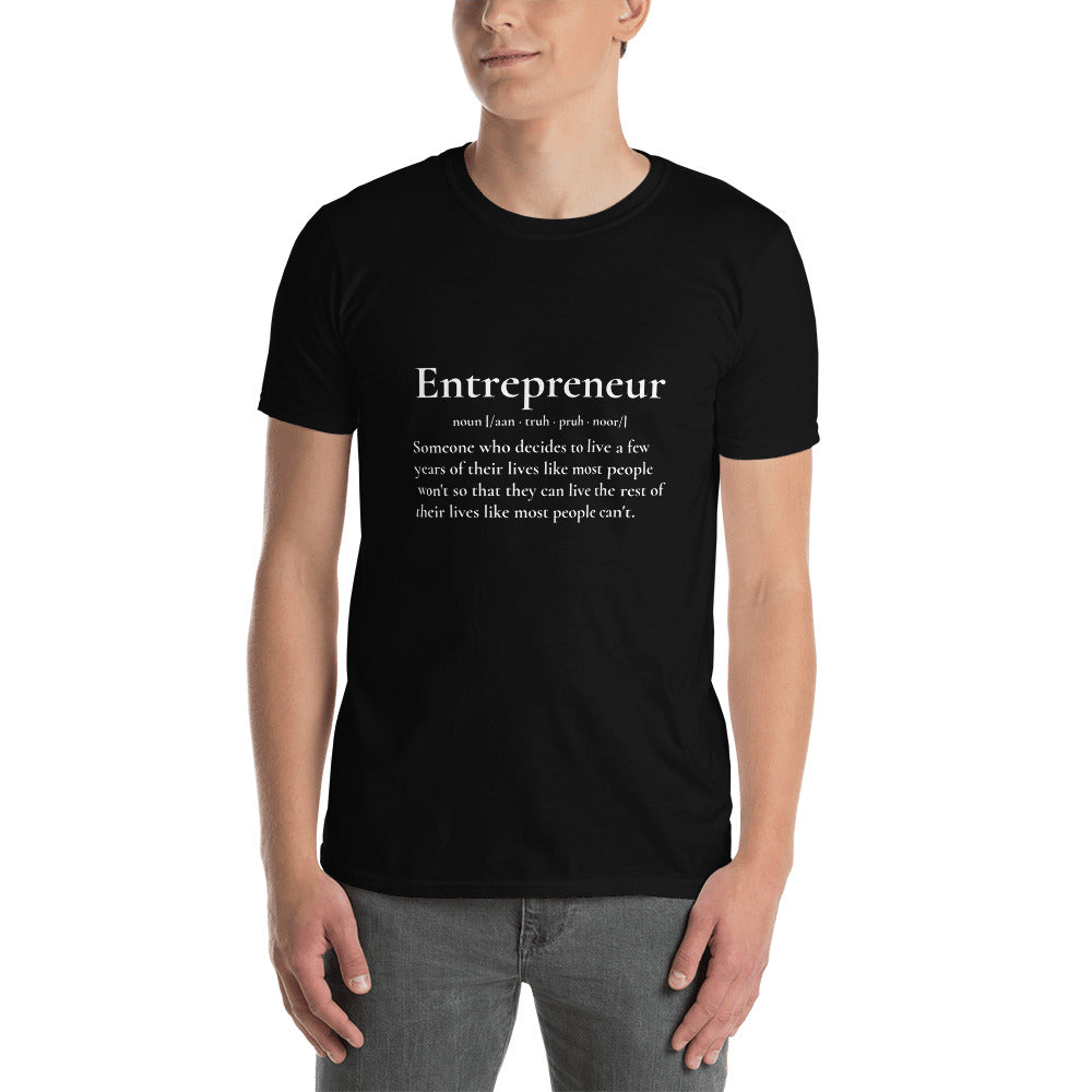 Entrepreneur White Print Definition Tee