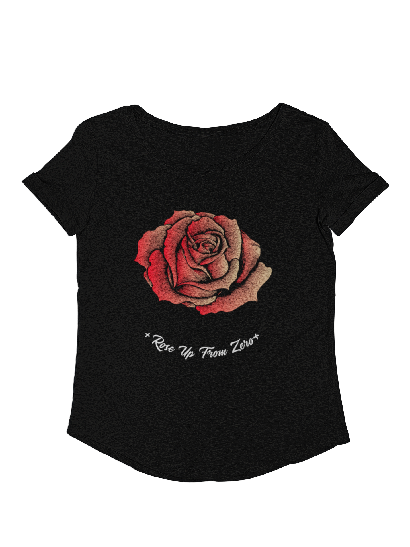 Rose Up From Zero Black Tee